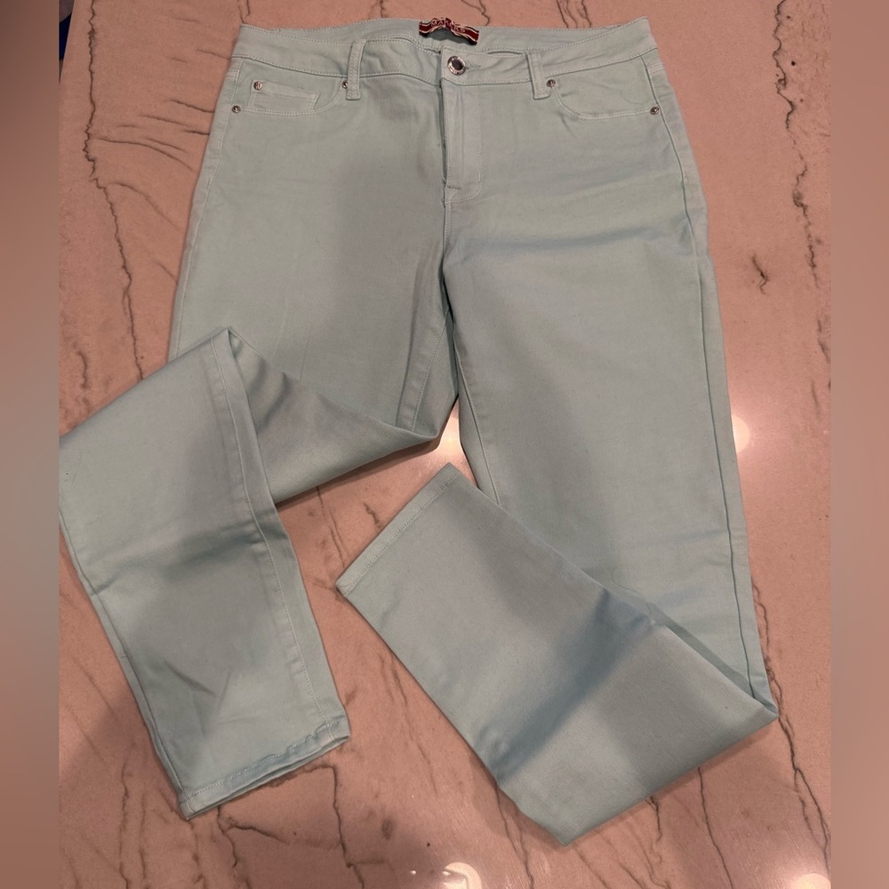Makers of True Originals Mint Green Skinny Jeans Size 31 Pastel Stretch - Picture 13 of 16